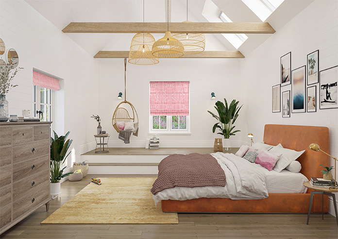 Bamboo Brights, Pink - Roman Blind - Image 8